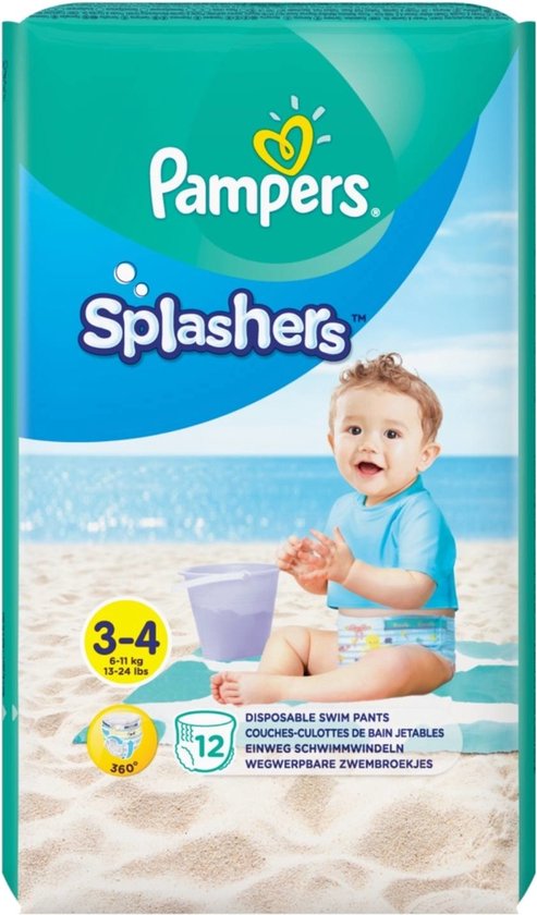 Pampers Splashers zwemluiers - maat 3-4 (6 tot 11 kg) - wegwerpbaar - 12 stuks