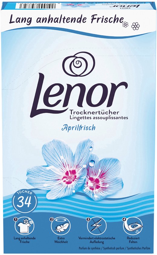 Lenor droogtrommeldoekjes - Aprilfris - 34 stuks