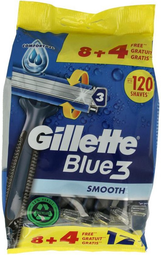 Gillette Blue III Smooth wegwerpscheermesjes - set van 12