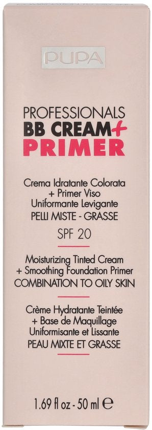 Pupa Milano BB cream + primer - gecombineerde tot vette huid - 001 Nude