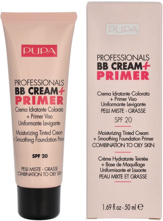 Pupa Milano BB cream + primer - gecombineerde tot vette huid - 001 Nude