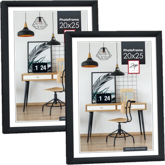 Zep fotolijst - 20×25 cm staand of hangend - kunststof - Zwart
