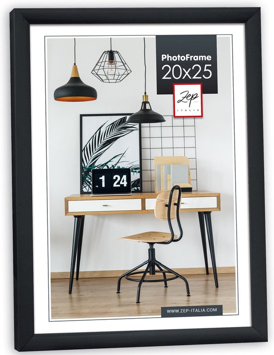 Zep fotolijst - 20×25 cm staand of hangend - kunststof - Zwart
