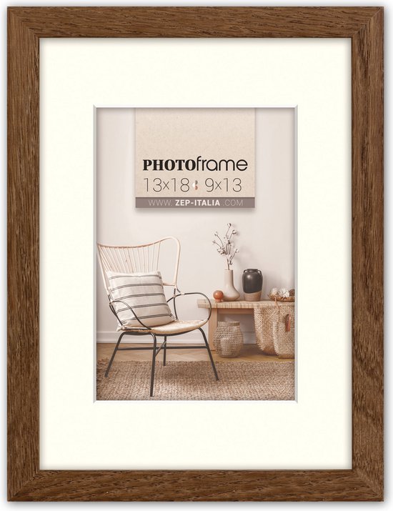 ZEP fotolijst Malmo - houten - 9×13/13×18 cm - Bruin