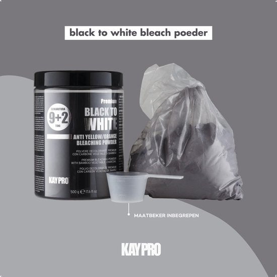 KayPro Black To White ontkleuringspoeder - 9+2 tonen - 500 gram