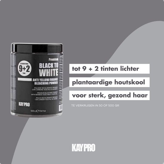 KayPro Black To White ontkleuringspoeder - 9+2 tonen - 500 gram