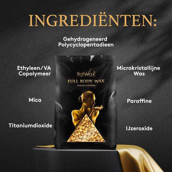 Italwax film wax bonen - hard wax voor volledige lichaamsontharing - 1 kg - Gold