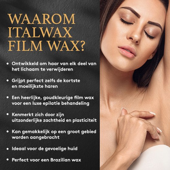 Italwax film wax bonen - hard wax voor volledige lichaamsontharing - 1 kg - Gold