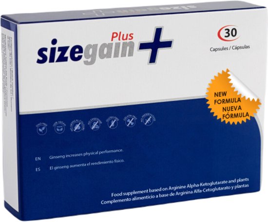 500Cosmetics Sizegain Plus pillen - BioPerine - 30 stuks - Bruin