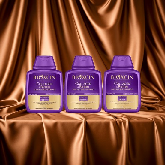 Bioxcin volume shampoo set van 3 - collageen & biotine - tegen haaruitval - 300 ml