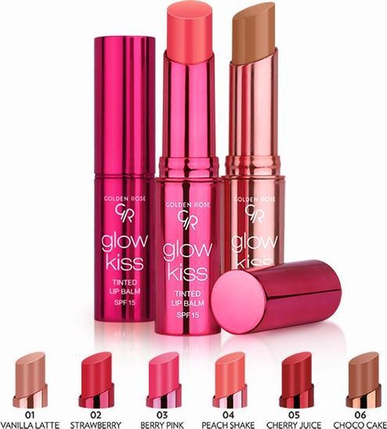 Golden Rose Glow Kiss lippenbalsem - tinted met hyaluronzuur - 04 Peach Shake