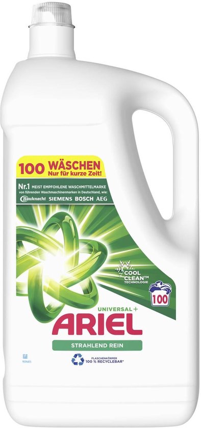 Ariel vloeibaar wasmiddel - universeel vlekverwijdering - 100 wasbeurten - 5 liter