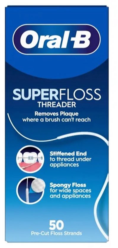 Oral-B Superfloss flosdraad - regular threader - voor bruggen - 50 stuks