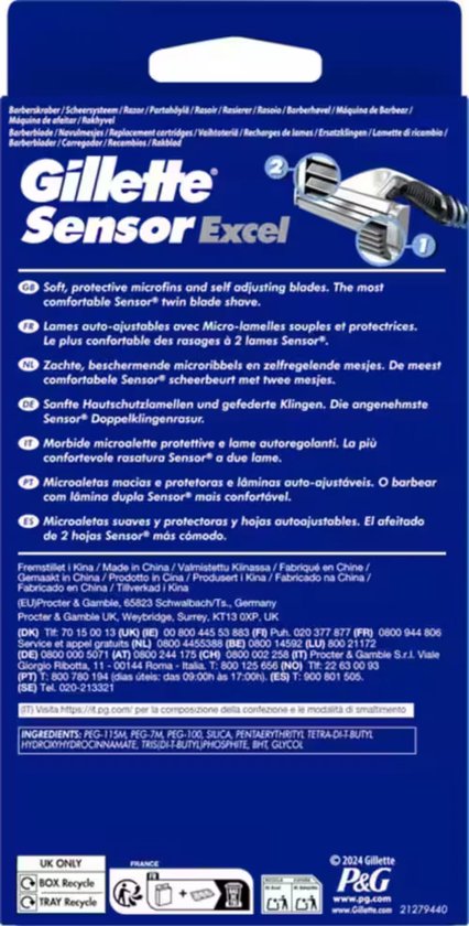 Gillette Sensor Excel scheerhouder - inclusief 5 scheermesjes