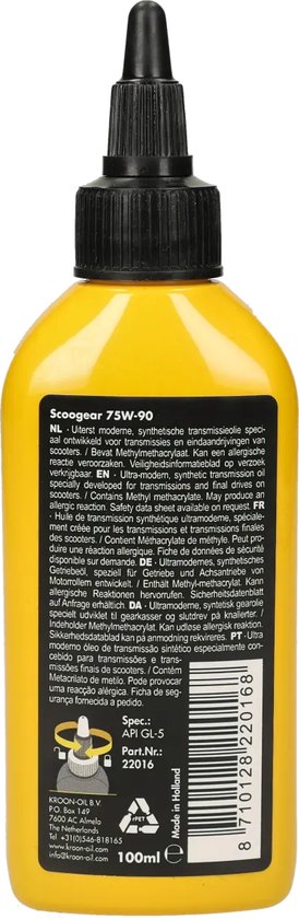 Kroon-Oil Scoogear versnellingsbak olie - 75W-90 - 100 ml