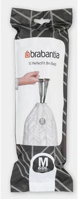 Brabantia PerfectFit afvalzak - trekbandsluiting - code M 60 liter - set van 10