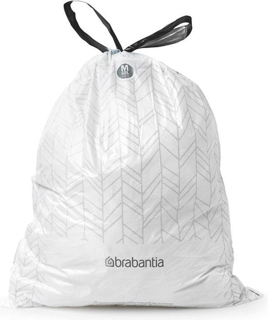 Brabantia PerfectFit afvalzak - trekbandsluiting - code M 60 liter - set van 10