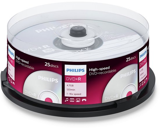 Philips DVD+R - 4,7 GB 16x speed - spindel 25 stuks