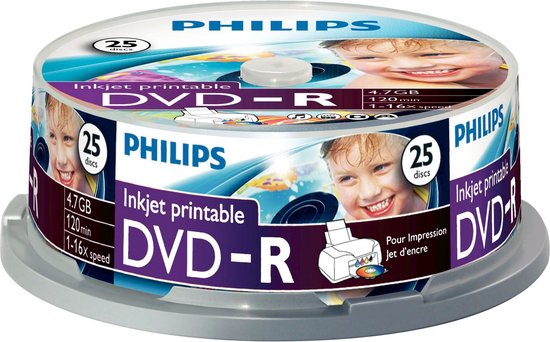 Philips DVD-R - 4,7 GB 16x speed - spindel 25 stuks
