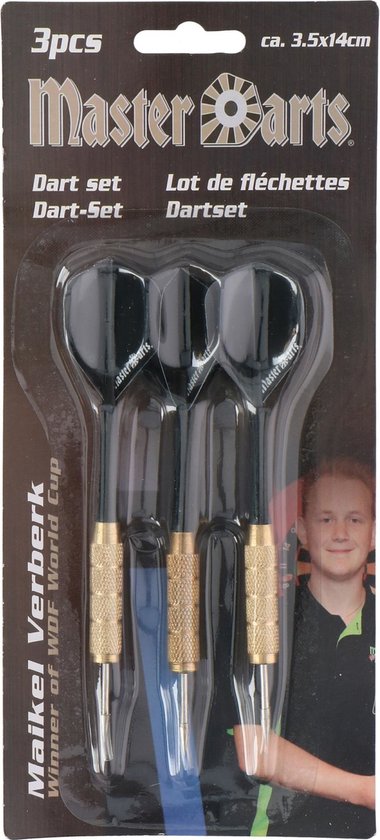Masterdarts steeltip dartpijlen - 20 gram 14 cm unisex - Zwart