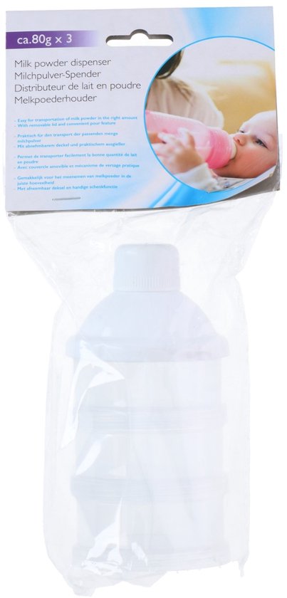 Melkpoeder bewaarbakjes set van 3 - toren - 80 g per bakje