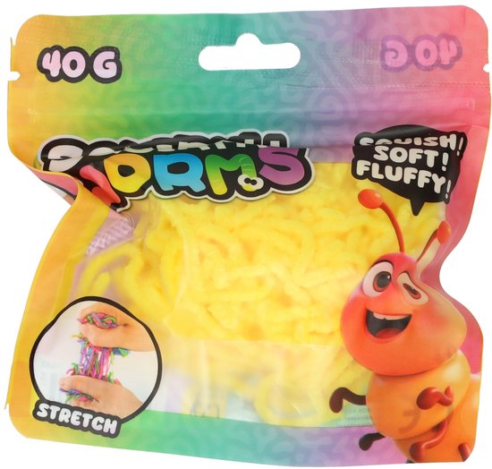 Johntoy Squirmy Worms zachte fluffy wormen - 40 gr