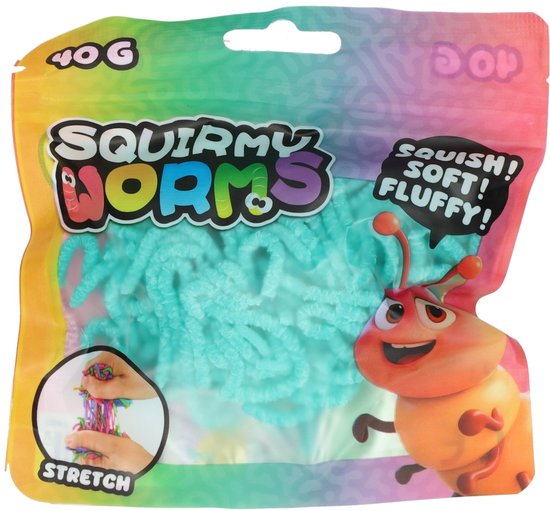 Johntoy Squirmy Worms zachte fluffy wormen - 40 gr