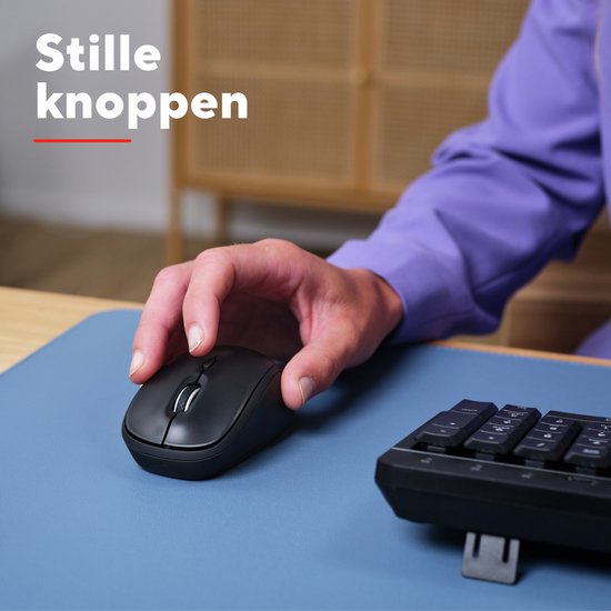 Trust Yvi+ draadloze muis - multi-device - stille knoppen - compact - Zwart