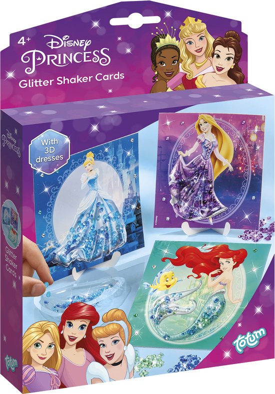 Disney Princess Totum knutselset - glitter kaarten Elsa Ariel Assepoester - 4+ jaar