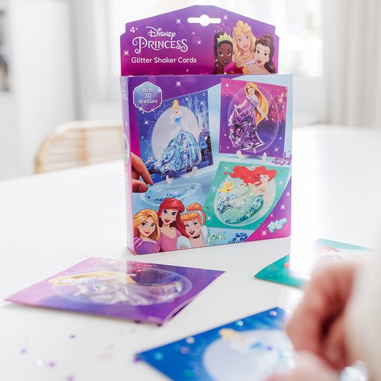 Disney Princess Totum knutselset - glitter kaarten Elsa Ariel Assepoester - 4+ jaar