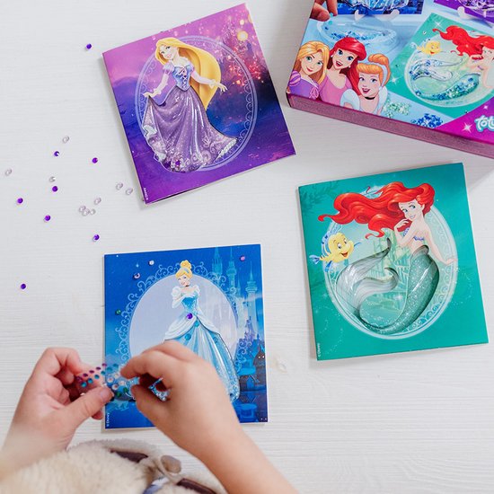 Disney Princess Totum knutselset - glitter kaarten Elsa Ariel Assepoester - 4+ jaar