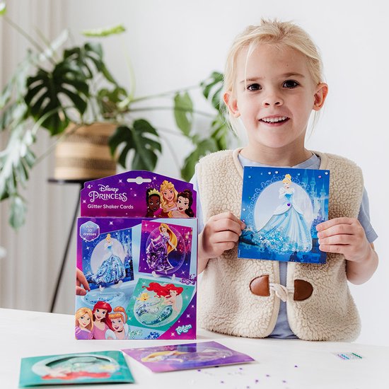 Disney Princess Totum knutselset - glitter kaarten Elsa Ariel Assepoester - 4+ jaar
