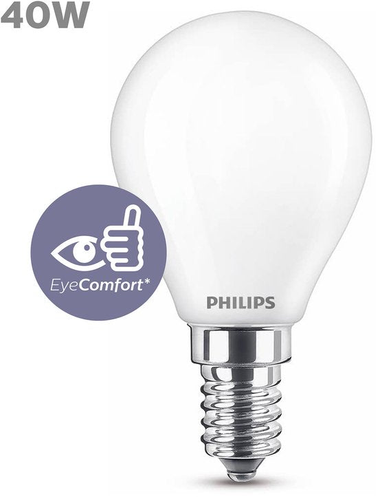 Philips LED lamp - kogellamp E14 - warmwit 2700K 40W - mat glas