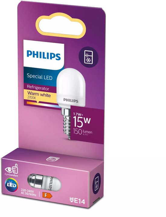 Philips LED koelkastlampje - T25 E14 - 15 watt warm wit - Mat