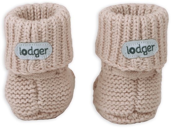 Lodger baby booties - knitted - 0-6 months - cotton - Cream