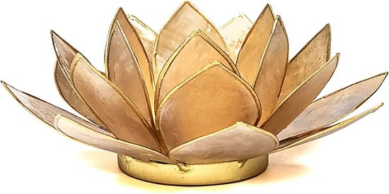 Lotus sfeerlicht - 13,5 cm - smoke goudkleurige rand
