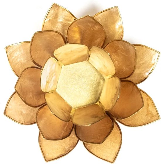 Lotus sfeerlicht - 13,5 cm - smoke goudkleurige rand
