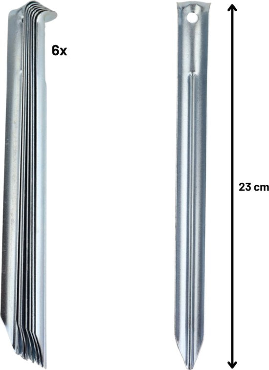 Camping set van 9 - hamer haringen touw haringtrekker - metaal