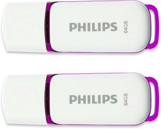 Philips USB stick set van 2 - Snow Edition 64 GB USB 2.0 - Magic Purple