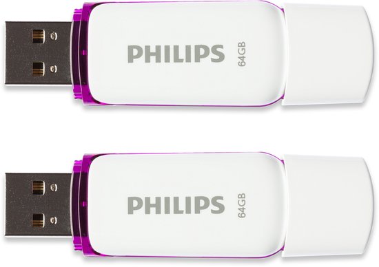 Philips USB stick set van 2 - Snow Edition 64 GB USB 2.0 - Magic Purple