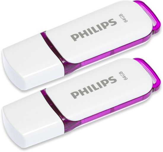 Philips USB stick set van 2 - Snow Edition 64 GB USB 2.0 - Magic Purple