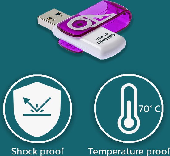 Philips FM64FD00B USB-stick - USB 3.0 64 GB - Vivid - Paars