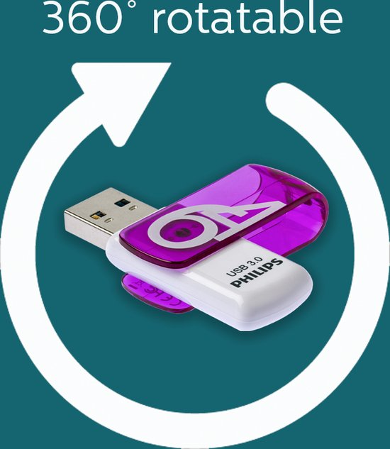 Philips FM64FD00B USB-stick - USB 3.0 64 GB - Vivid - Paars