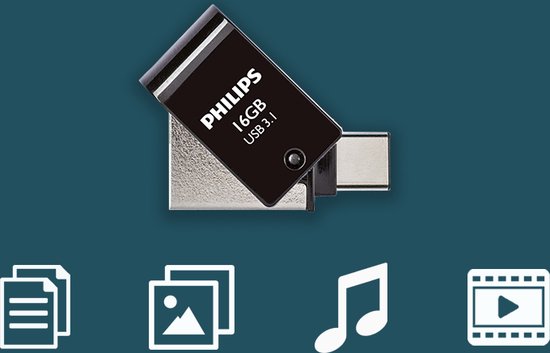 Philips USB-stick - 2-in-1 USB 3.1/USB-C - 16 GB - FM16DC152B