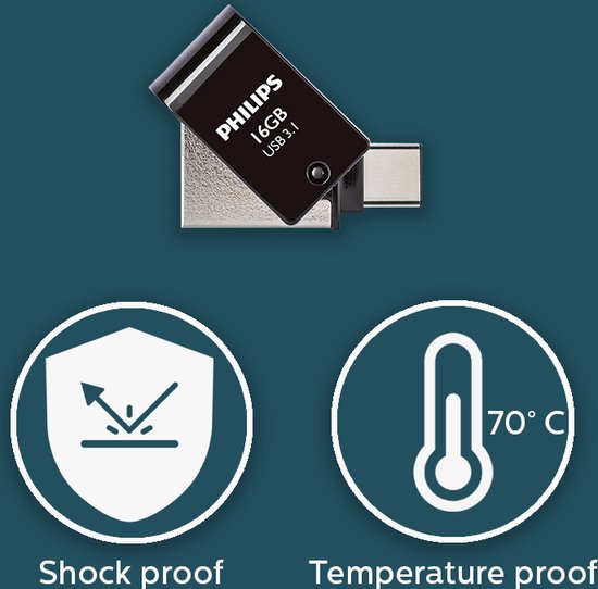 Philips USB-stick - 2-in-1 USB 3.1/USB-C - 16 GB - FM16DC152B