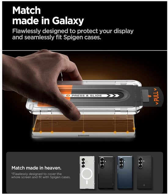 Spigen EZ Fit GLAS.tR screenprotector - Samsung Galaxy Z Fold 8 Ultra / Z Fold 7 - 9H tempered glass - set van 2