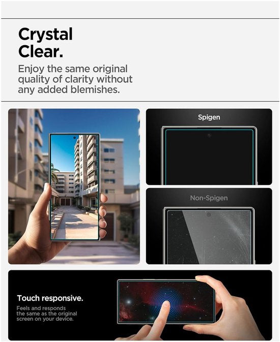 Spigen EZ Fit GLAS.tR screenprotector - Samsung Galaxy Z Fold 8 Ultra / Z Fold 7 - 9H tempered glass - set van 2