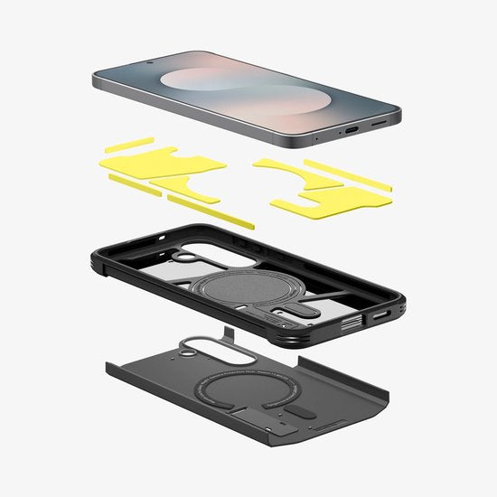 Spigen Tough Armor case - Samsung Galaxy S25 FE - MagSafe/Qi2 - military grade with kickstand - Black