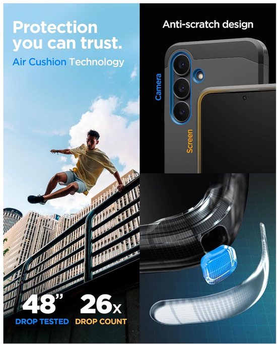 Spigen Tough Armor case - Samsung Galaxy S25 FE - MagSafe/Qi2 - military grade with kickstand - Black