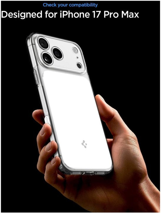 Spigen Ultra Hybrid T MagFit hoesje - geschikt voor Apple iPhone 18 Pro Max / 17 Pro Max - MagSafe / Qi2 - Transparant wit